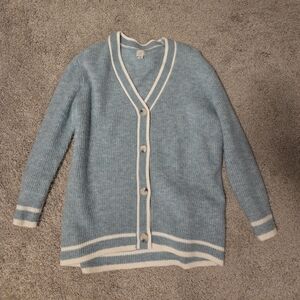 a new day Light Blue Cardigan with White Trim